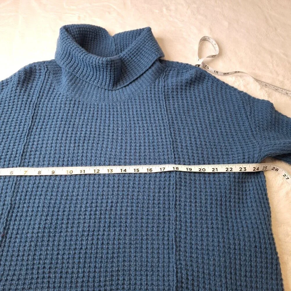 Free People 100% Wool Sweater Sz S Waffle Knit Oversized Slouchy Boho